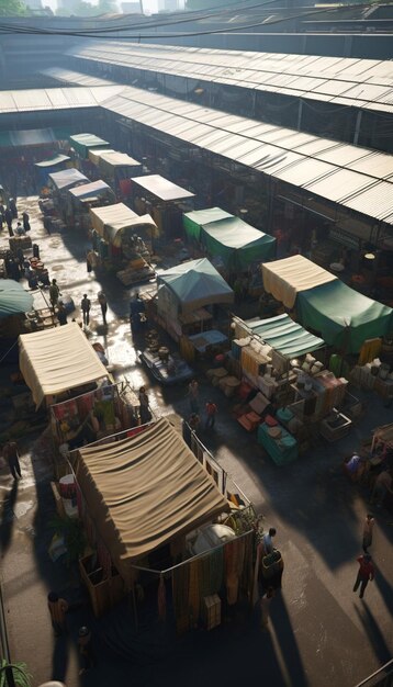 Foto illustratie van de markt