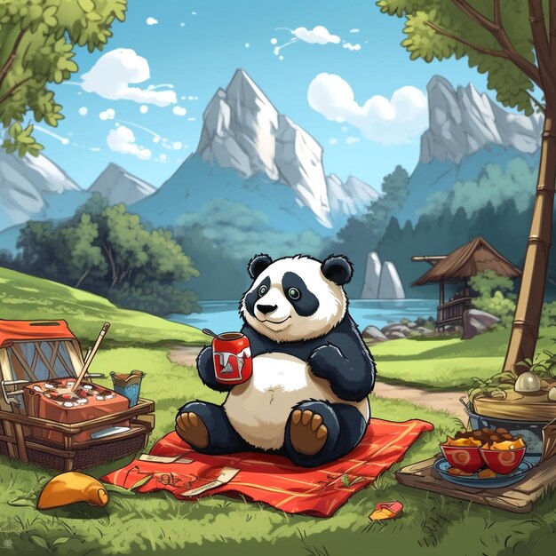 Foto illustratie van de panda