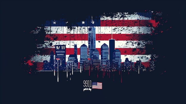 Illustratie van de poster of banner voor de Patriot Day van de Verenigde Staten van Amerika van 11 september