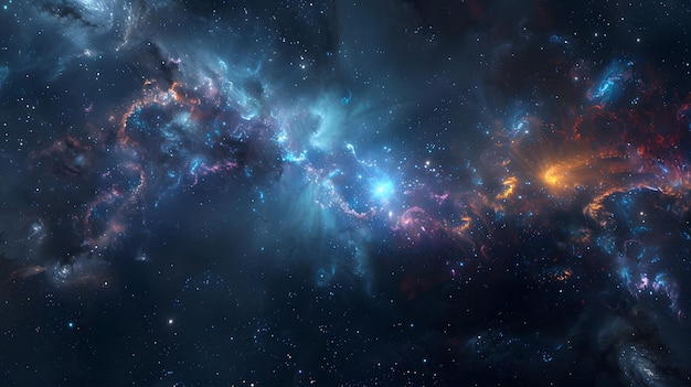 Illustratie van de ruimte-nevel van het universum voor gebruik bij projecten op het gebied van wetenschappelijk onderzoek en onderwijs