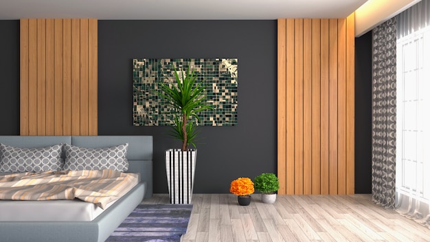 Illustratie van de slaapkamer interieur