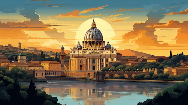 Illustratie van de stad Vaticaan