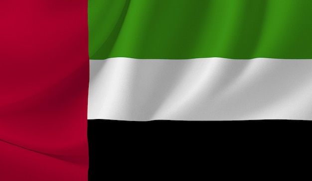 Illustratie van de vlag van de Verenigde Arabische Emiraten met golvende effect