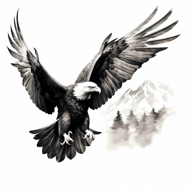 Illustratie van de zwevende adelaar