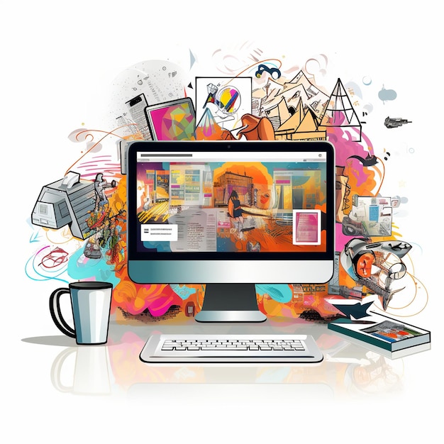 illustratie van digitale website clipart