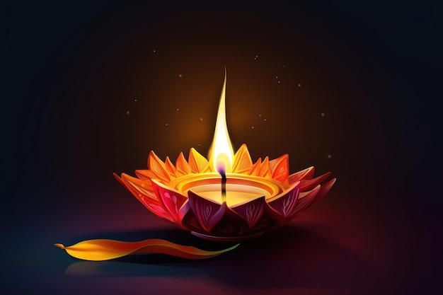 Foto illustratie van diya op de diwali-viering