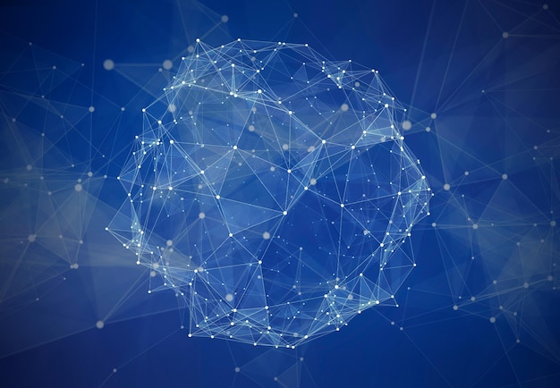 Illustratie van een abstract patroon tegen een blauwe achtergrond