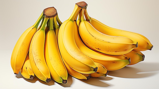 Illustratie van een banaan op een witte achtergrond