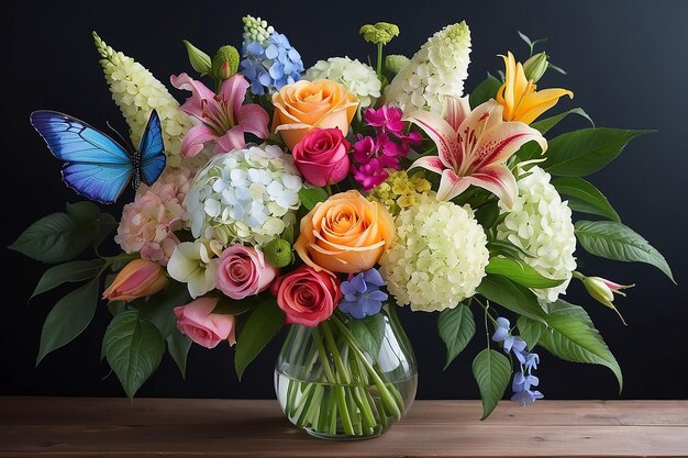 Foto illustratie van een bloemenboeket