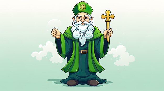 Illustratie van een cartoon voor Saint Patrick's Day gegenereerd door AI