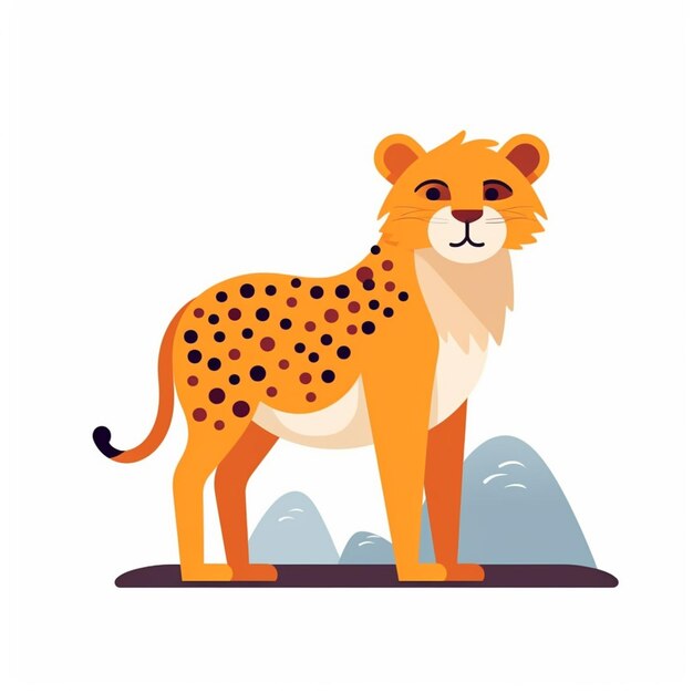 illustratie van een cheetah die op een rots staat generatieve ai