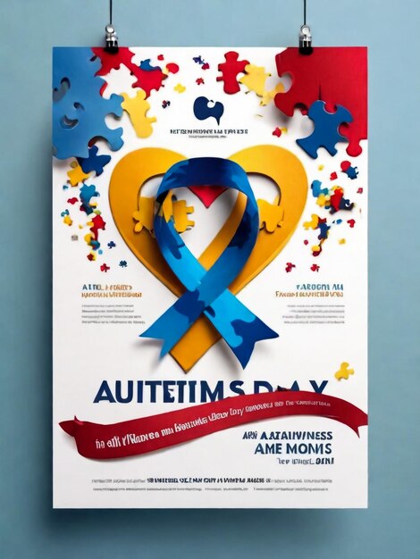 Foto illustratie van een flyerposter voor de autisme awareness day