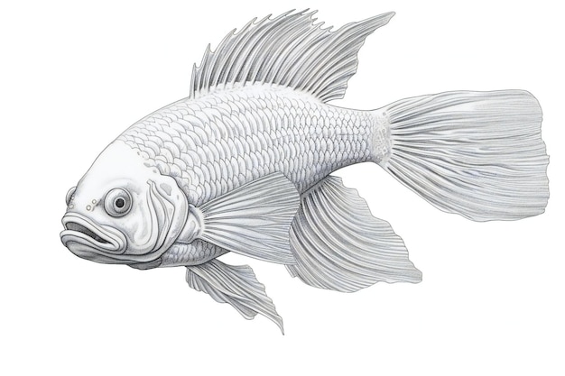 Foto illustratie van een geïsoleerde goudvis op een witte achtergrond