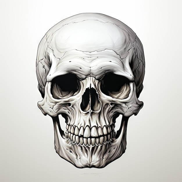 Illustratie van een gestileerd de tattooontwerp van de schedelkunst