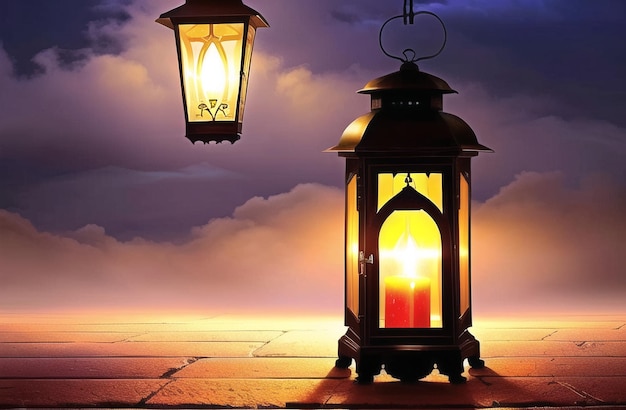 Illustratie van een geweldig ontwerp van een islamitische Arabische lantaarn voor ramadan kareem Eid al fitr