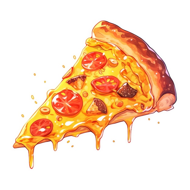 Illustratie van een heerlijke pizza geïsoleerde afbeelding