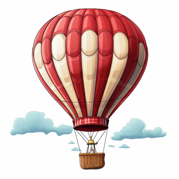 illustratie van een heteluchtballon met een mand in de lucht generatieve ai