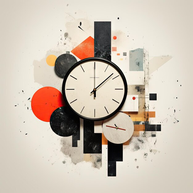 illustratie van een horloge collage abstracte