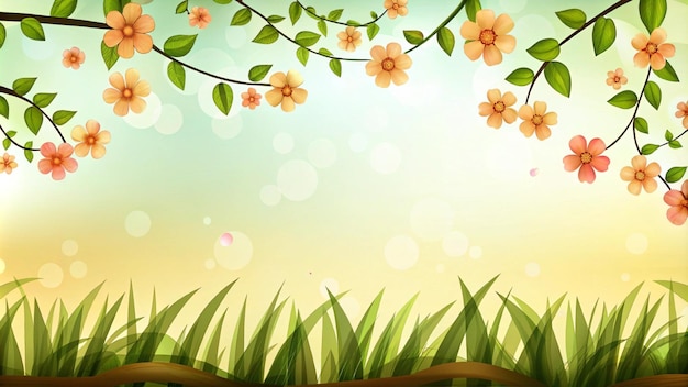 illustratie van een houtvloer met bloemen en een houten vloer