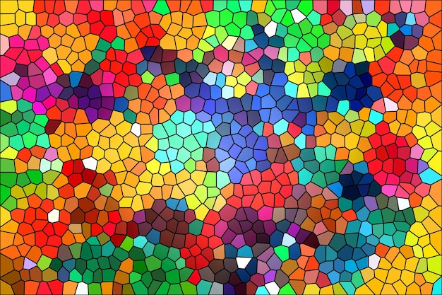 Illustratie van een kleurrijk mozaïek van veelzijdige figuren