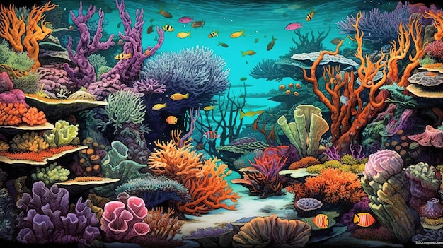 Illustratie van een koraalrif