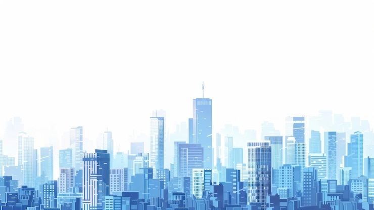 Foto illustratie van een moderne stedelijke skyline