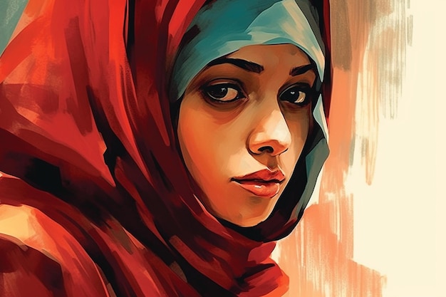 illustratie van een moslimvrouw