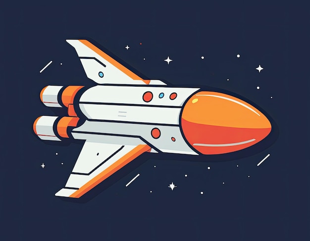 Illustratie van een ruimteschip in de ruimte op een neutrale achtergrond
