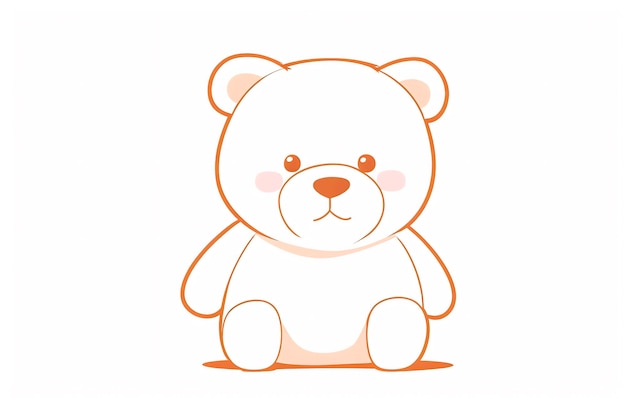 Illustratie van een schattige teddybeer op een witte achtergrond