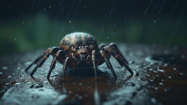 Illustratie van een spin in het bos