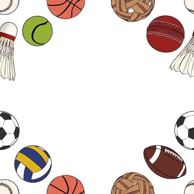 Illustratie van een sportbalpatroon op witte achtergrond