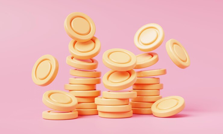Illustratie van een stapel munten 3d render