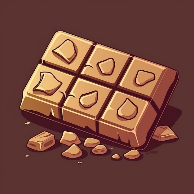 Foto illustratie van een tekening van een portie chocolade