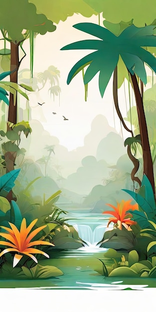 illustratie van een tropisch bos