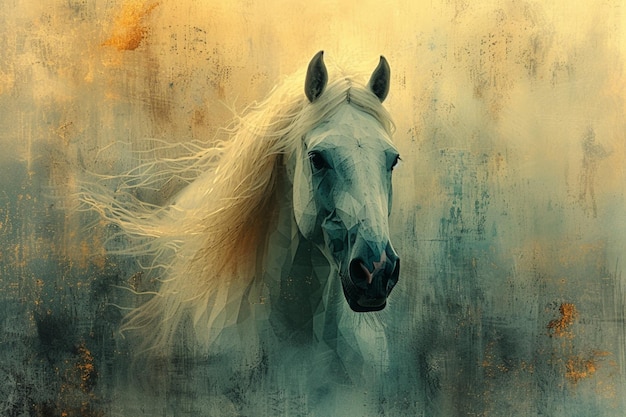 Foto illustratie van een veelhoekig paard