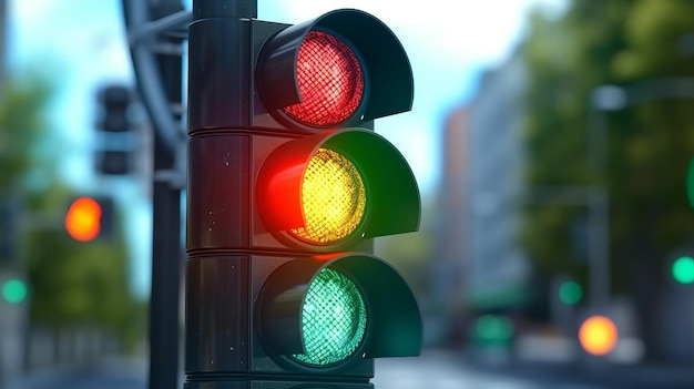 Foto illustratie van een verkeerslicht op straat