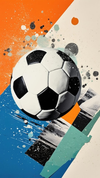 Foto illustratie van een voetbal collage abstract