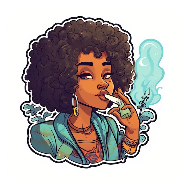 Illustratie van een vrouw die een sigaret rookt
