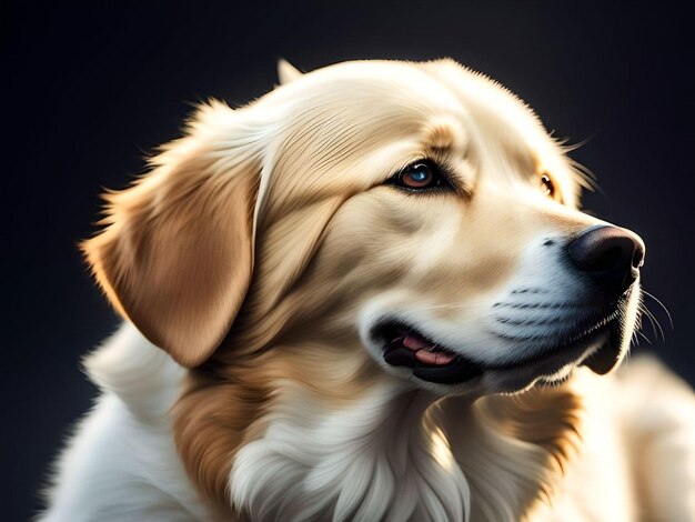 Foto illustratie van een white golden retriever pet dog portret