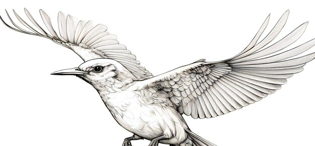 Illustratie van een witte nuthatch op een witte achtergrond