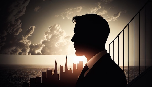 illustratie van een zakenman die naar een kantoorgebouw loopt en kansen toont.