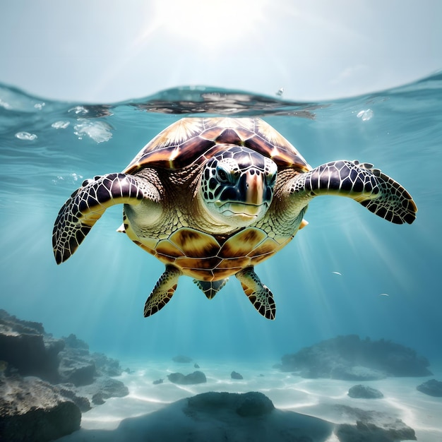 Illustratie van een zeeschildpad Ai Generative