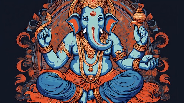 Foto illustratie van ganesha aum hindoe trouwkaart diwali india