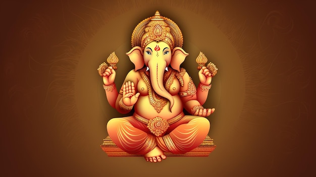 Illustratie van ganesha voor ganesh chaturthi en diwali Generatieve ai