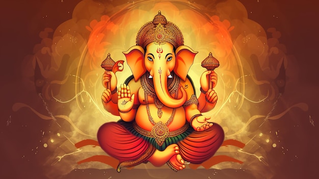 Illustratie van ganesha voor ganesh chaturthi en diwali Generatieve ai