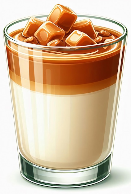 Illustratie van gezouten karamel yoghurt schoon eenvoudig