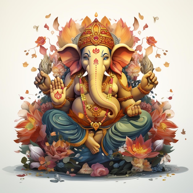 illustratie van god ganesha standbeeld