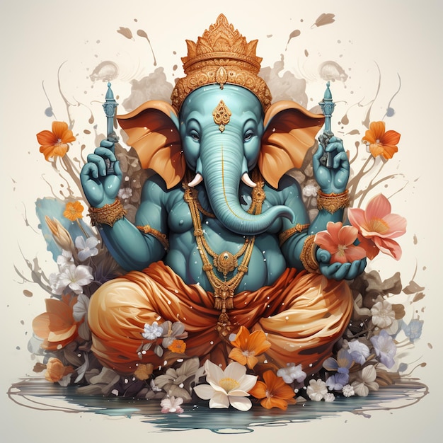 illustratie van god ganesha standbeeld