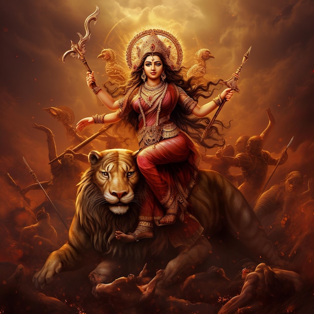 illustratie van godin Durga, ook bekend als Shakti of Devi, is de