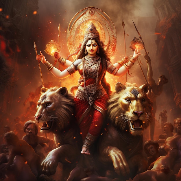 illustratie van godin Durga, ook bekend als Shakti of Devi, is de